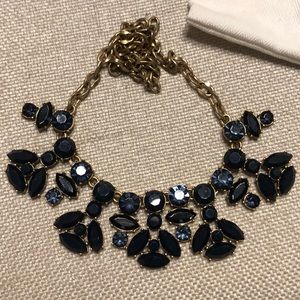 J Crew Necklace dark navy stones/gold hardware multi clasp